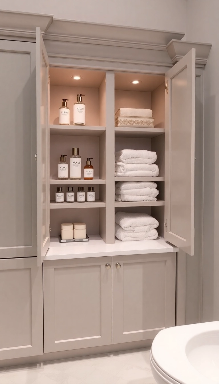 19 Luxurious Bathroom Decor Ideas That'll Make You Feel Like You're in a Spa Every Day! - 14. Custom Storage Solutions