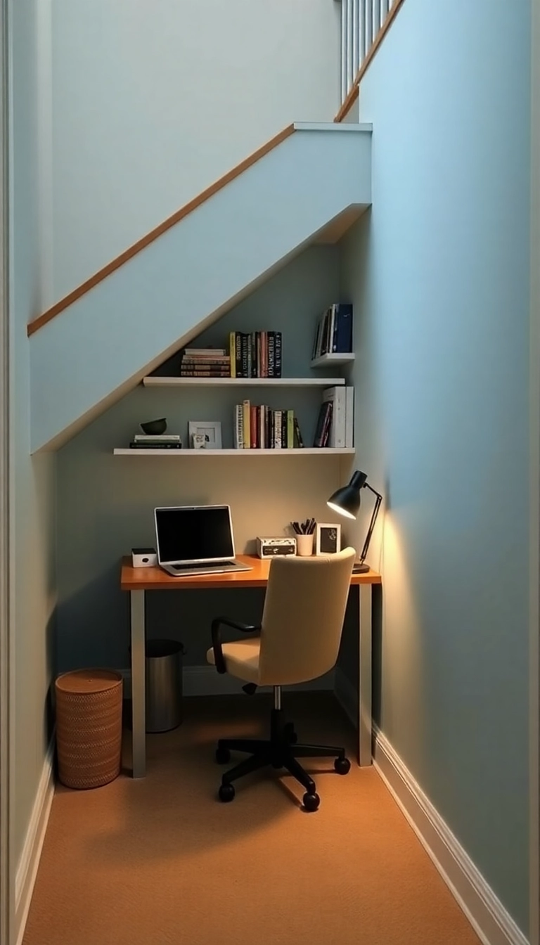 18 Functional Home Office Ideas for Small Spaces That Will Maximize Your Workday! - 8. Under-Stair Offices