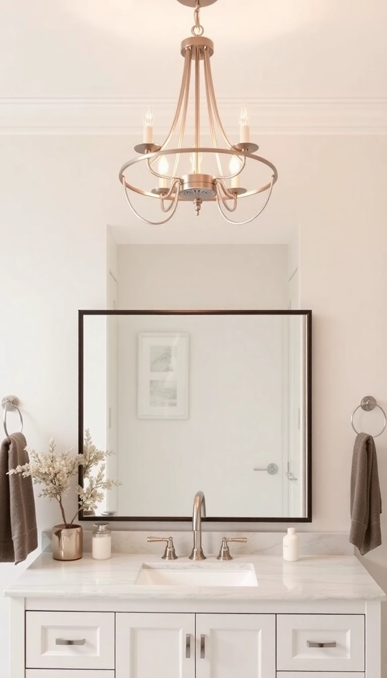 15 Stunning Bathroom Vanity Lighting Ideas to Transform Your Space (Wait Until You See #8!) - 13. Modern Chandelier