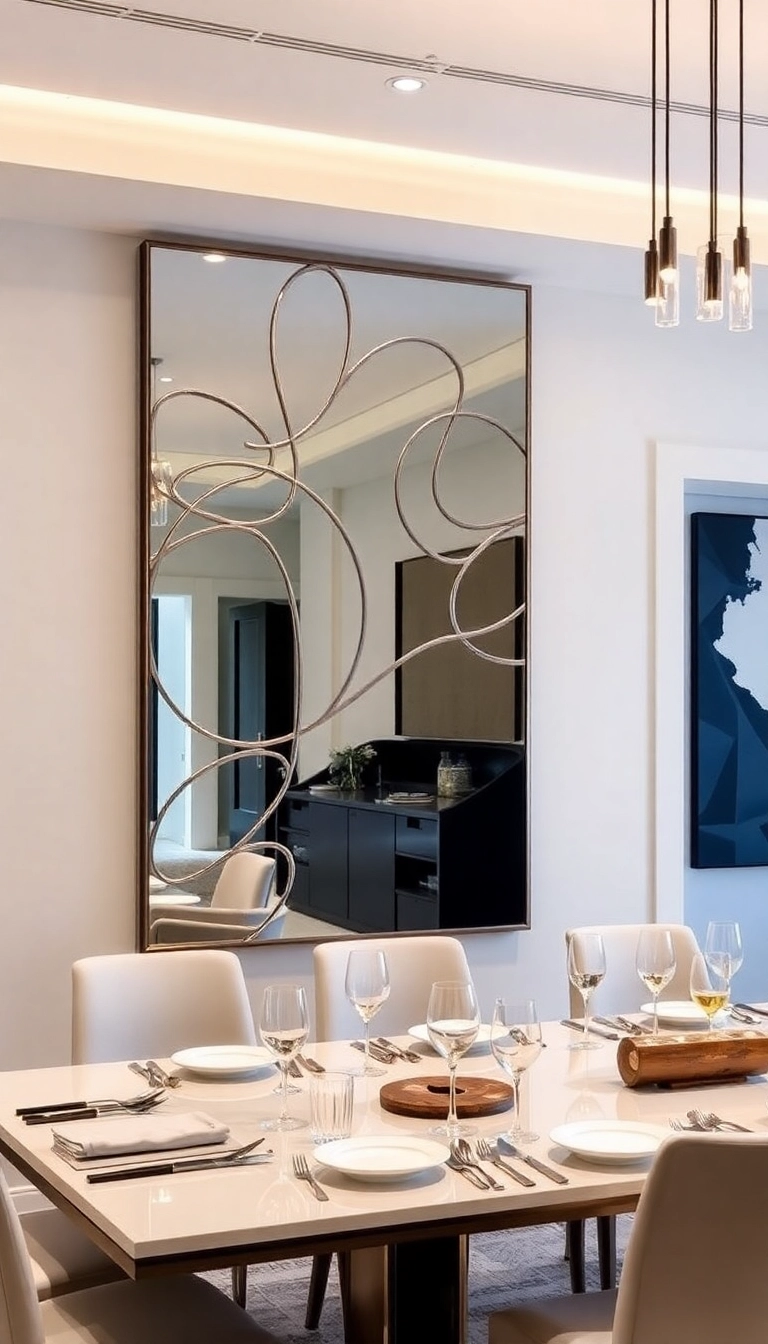 15 Elegant Decorative Mirrors to Transform Your Dining Space Instantly! - 14. Artistic Mirrors