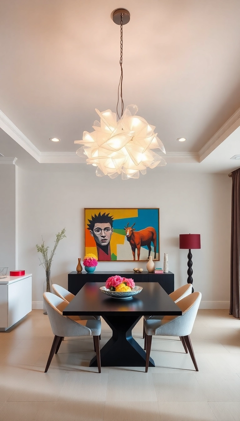 25 Affordable Dining Room Lights That Look Expensive (You Won't Guess Their Price!) - 13. Artistic Statement Fixture