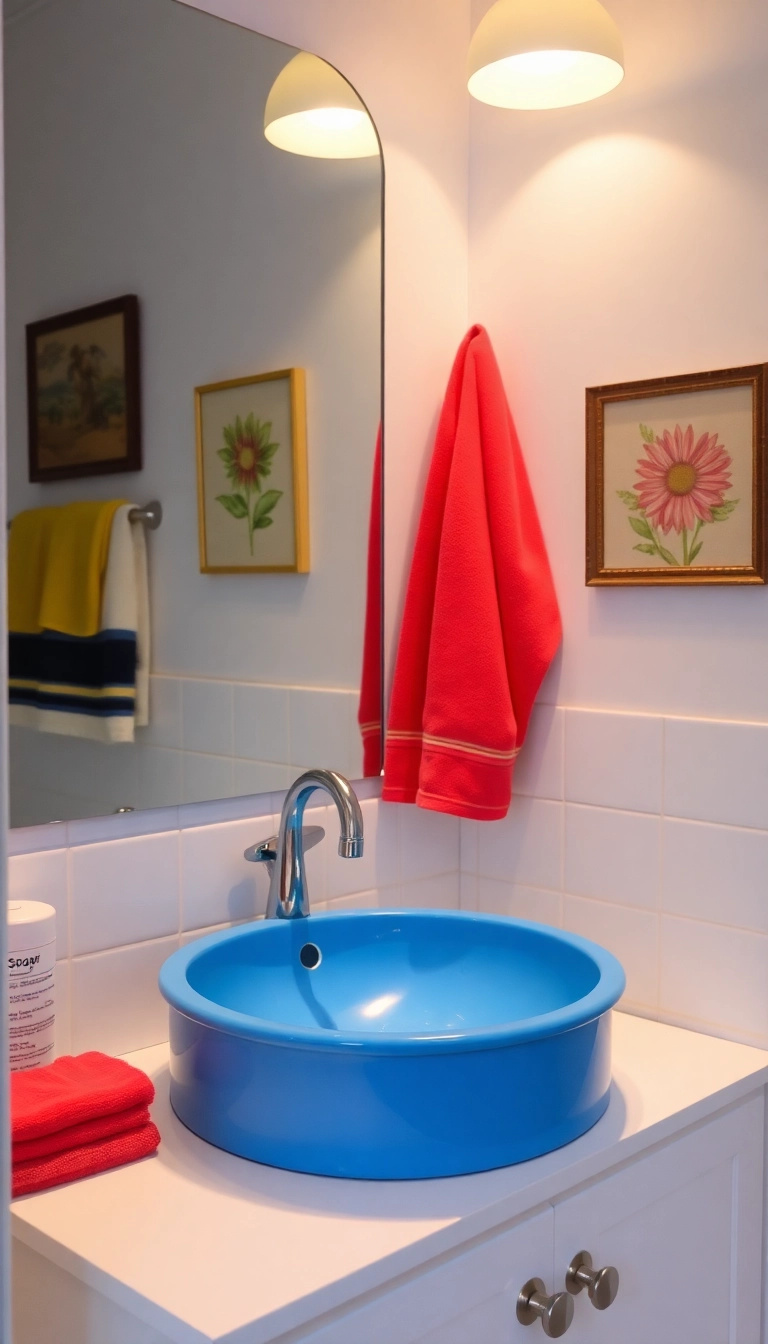 10 Stunning Modern Bathroom Sink Ideas That Will Elevate Your Space Instantly! - 7. Colorful Sinks: A Pop of Personality