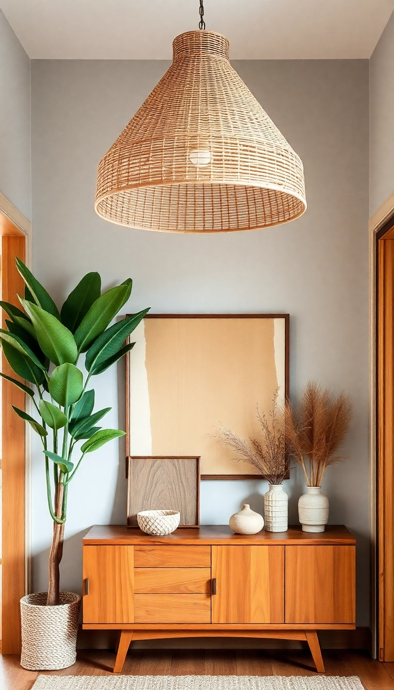 10 Modern Entryway Lighting Ideas That Will Instantly Elevate Your Home's Style! - 8. Natural Materials