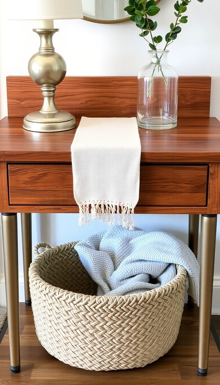 25 Stunning Entryway Table Decor Ideas That'll Welcome You Home in Style! - 8. Layered Textures