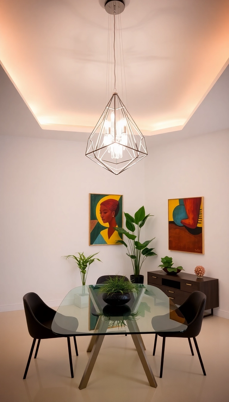 25 Affordable Dining Room Lights That Look Expensive (You Won't Guess Their Price!) - 2. Modern Geometric Chandelier