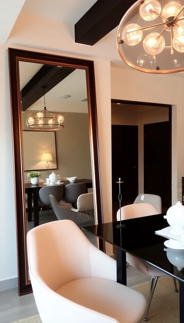 15 Elegant Decorative Mirrors to Transform Your Dining Space Instantly! - 10. Leaning Mirrors