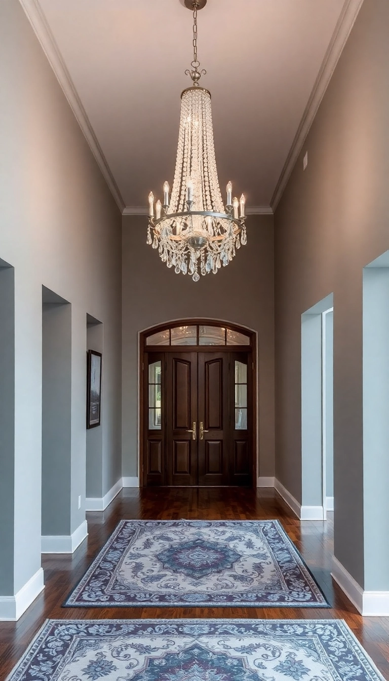 10 Modern Entryway Lighting Ideas That Will Instantly Elevate Your Home's Style! - 4. Chandelier Glamour