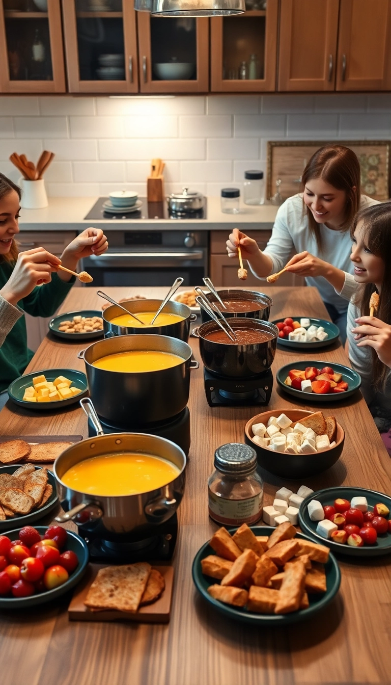 15 Heartwarming Kitchen Table Ideas for Unforgettable Family Gatherings (Don’t Miss #9!) - 13. Interactive Fondue Night