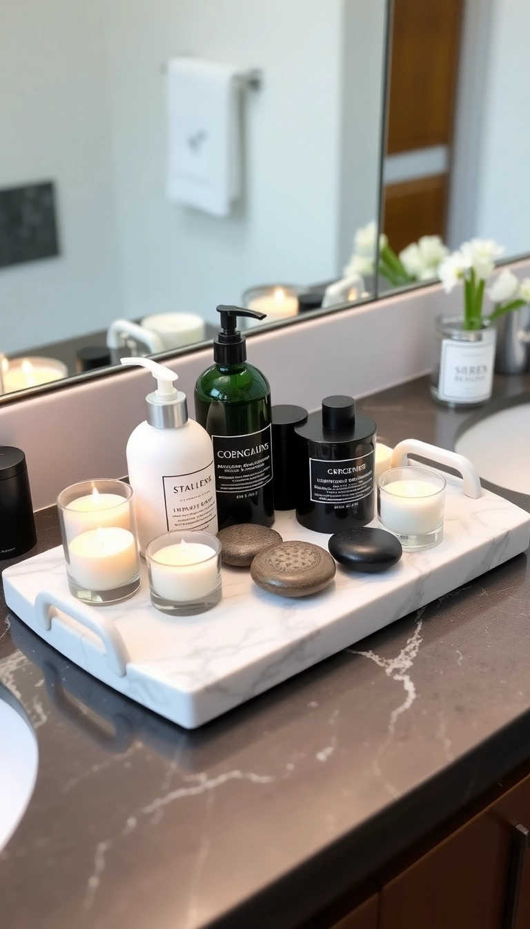 19 Luxurious Bathroom Decor Ideas That'll Make You Feel Like You're in a Spa Every Day! - 17. Decorative Trays