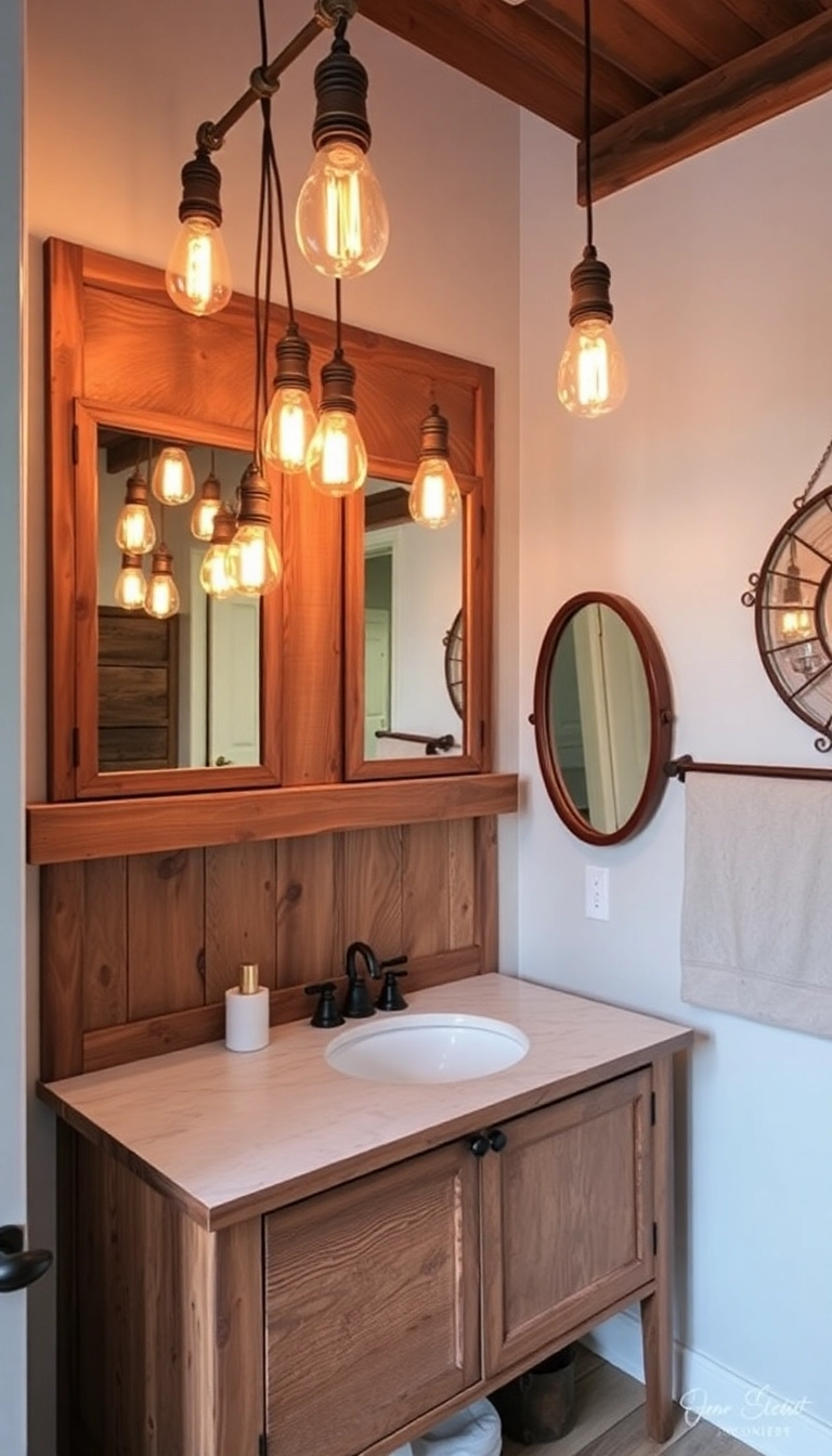 15 Stunning Bathroom Vanity Lighting Ideas to Transform Your Space (Wait Until You See #8!) - 2. Vintage Edison Bulbs