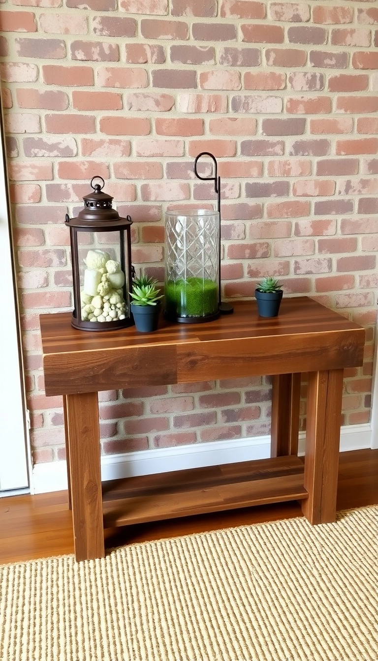 25 Stunning Entryway Table Decor Ideas That'll Welcome You Home in Style! - 1. Rustic Charm with Natural Elements