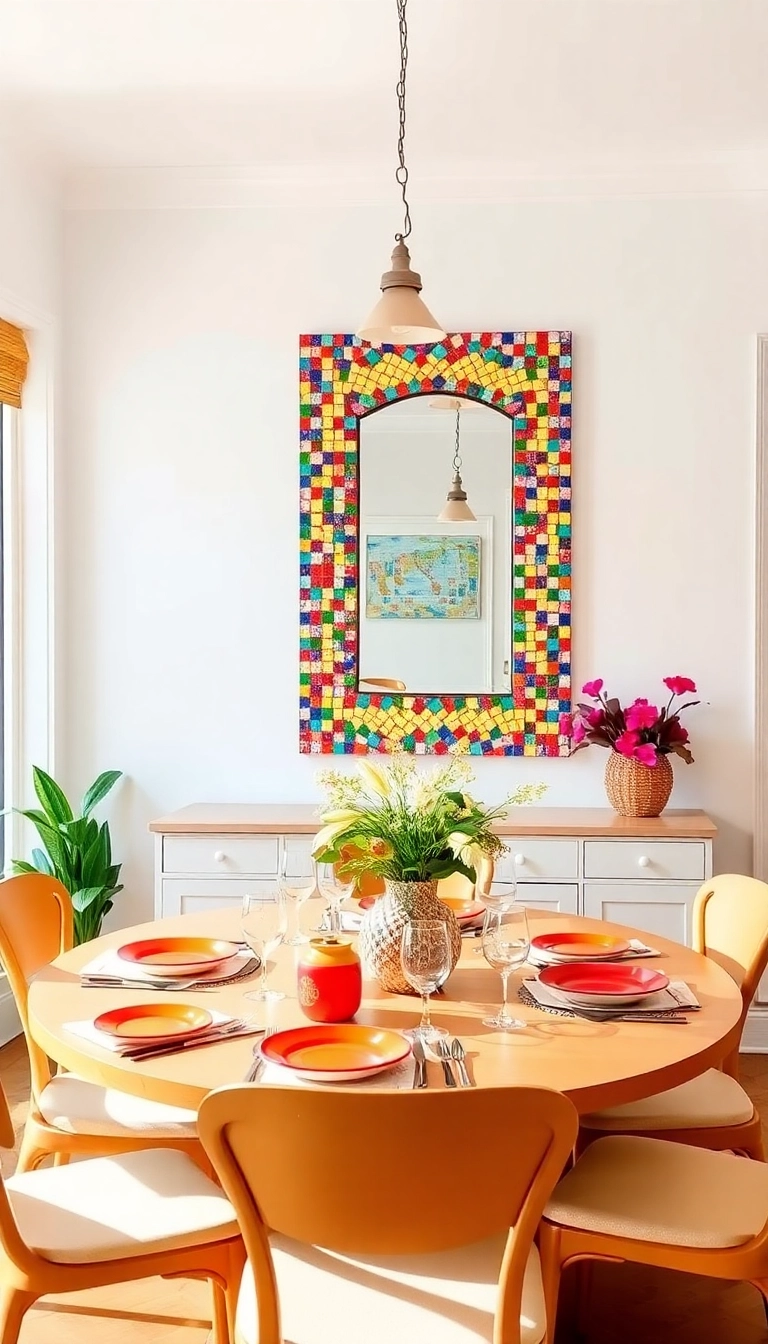 15 Elegant Decorative Mirrors to Transform Your Dining Space Instantly! - 11. Colorful Mirrors