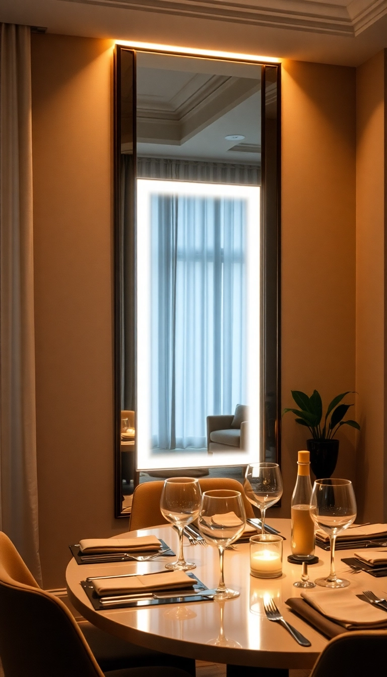 15 Elegant Decorative Mirrors to Transform Your Dining Space Instantly! - 12. Mirrors with LED Lighting