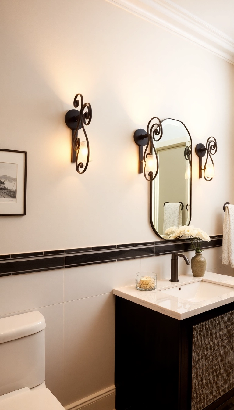 15 Stunning Bathroom Vanity Lighting Ideas to Transform Your Space (Wait Until You See #8!) - 5. Sconces with a Twist