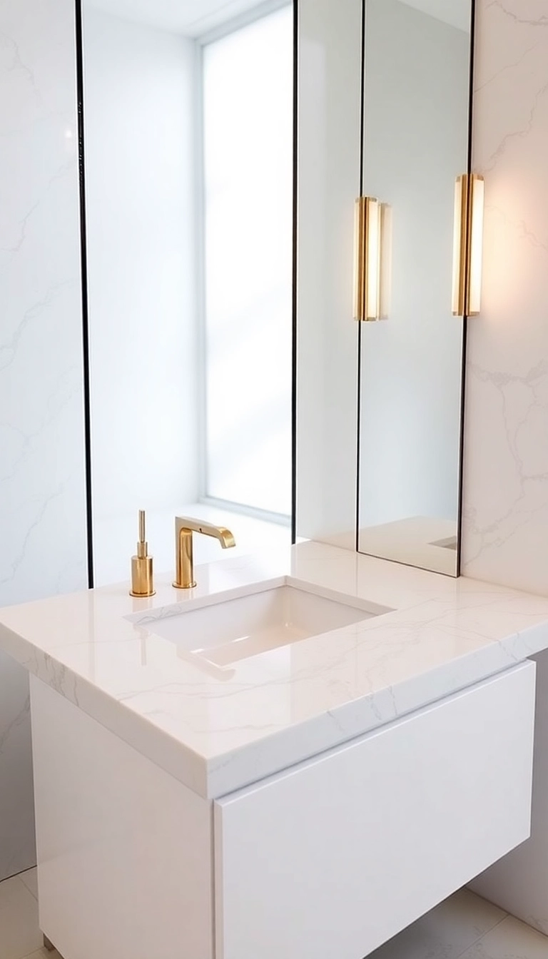 10 Stunning Modern Bathroom Sink Ideas That Will Elevate Your Space Instantly! - 4. Integrated Sink and Countertops: Seamless Design