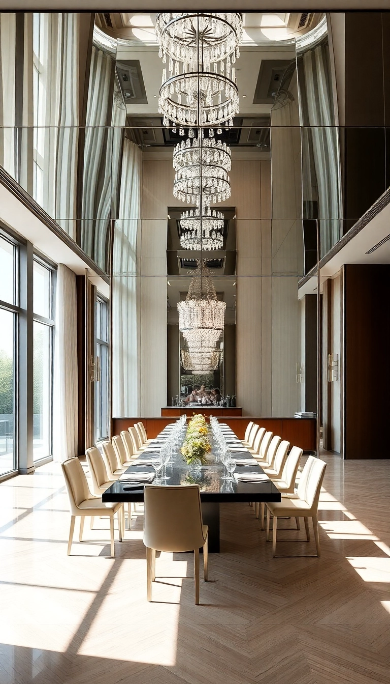 15 Elegant Decorative Mirrors to Transform Your Dining Space Instantly! - 4. Floor-to-Ceiling Mirrors