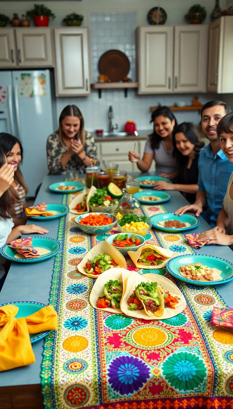 15 Heartwarming Kitchen Table Ideas for Unforgettable Family Gatherings (Don’t Miss #9!) - 2. Colorful Fiesta Night