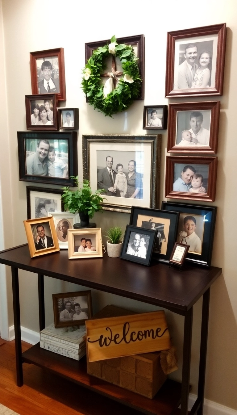 25 Stunning Entryway Table Decor Ideas That'll Welcome You Home in Style! - 11. Family Photos