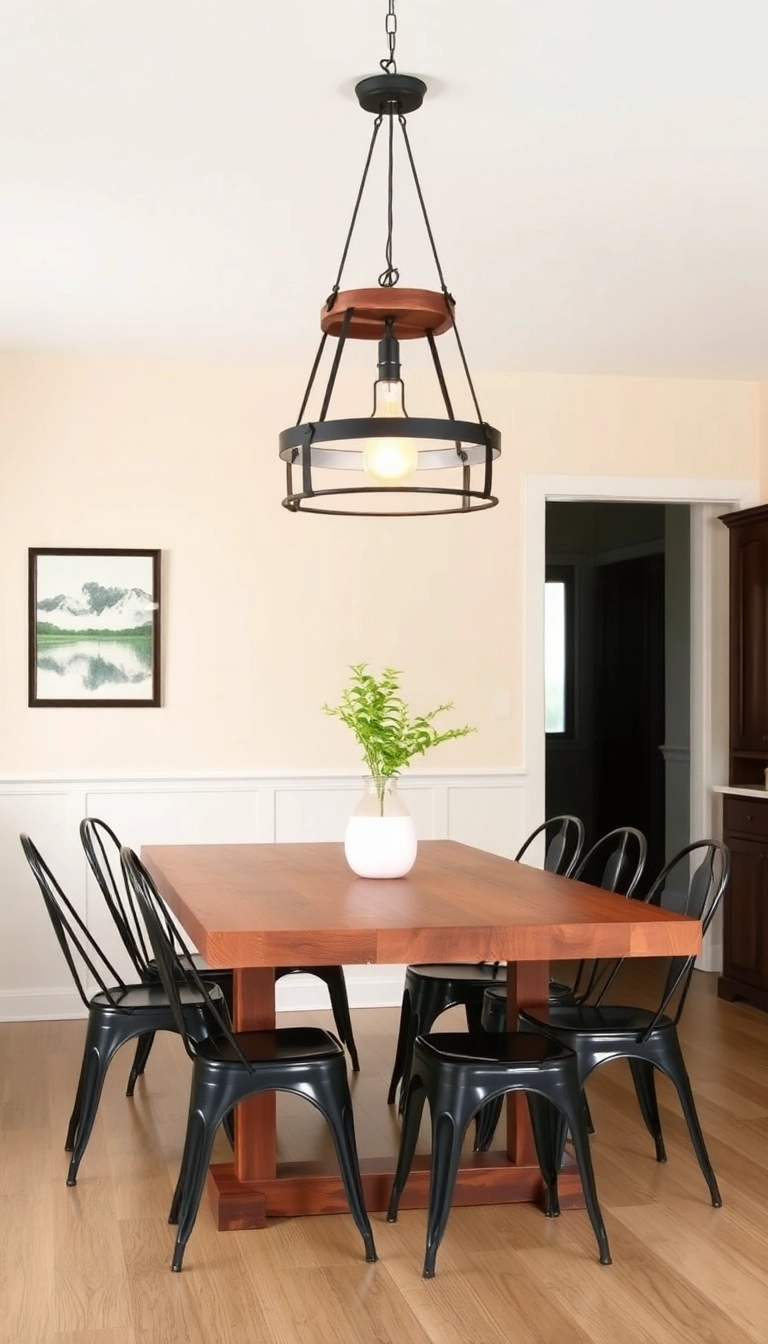 25 Affordable Dining Room Lights That Look Expensive (You Won't Guess Their Price!) - 1. Rustic Farmhouse Pendant
