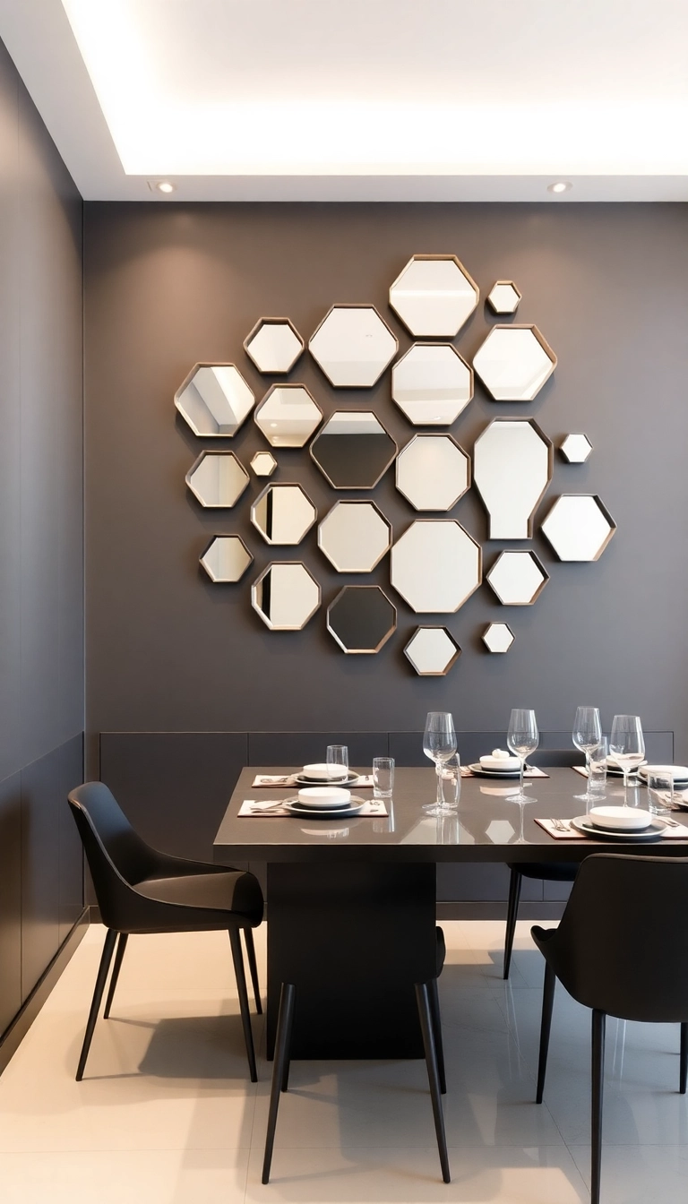 15 Elegant Decorative Mirrors to Transform Your Dining Space Instantly! - 3. Geometric Mirrors
