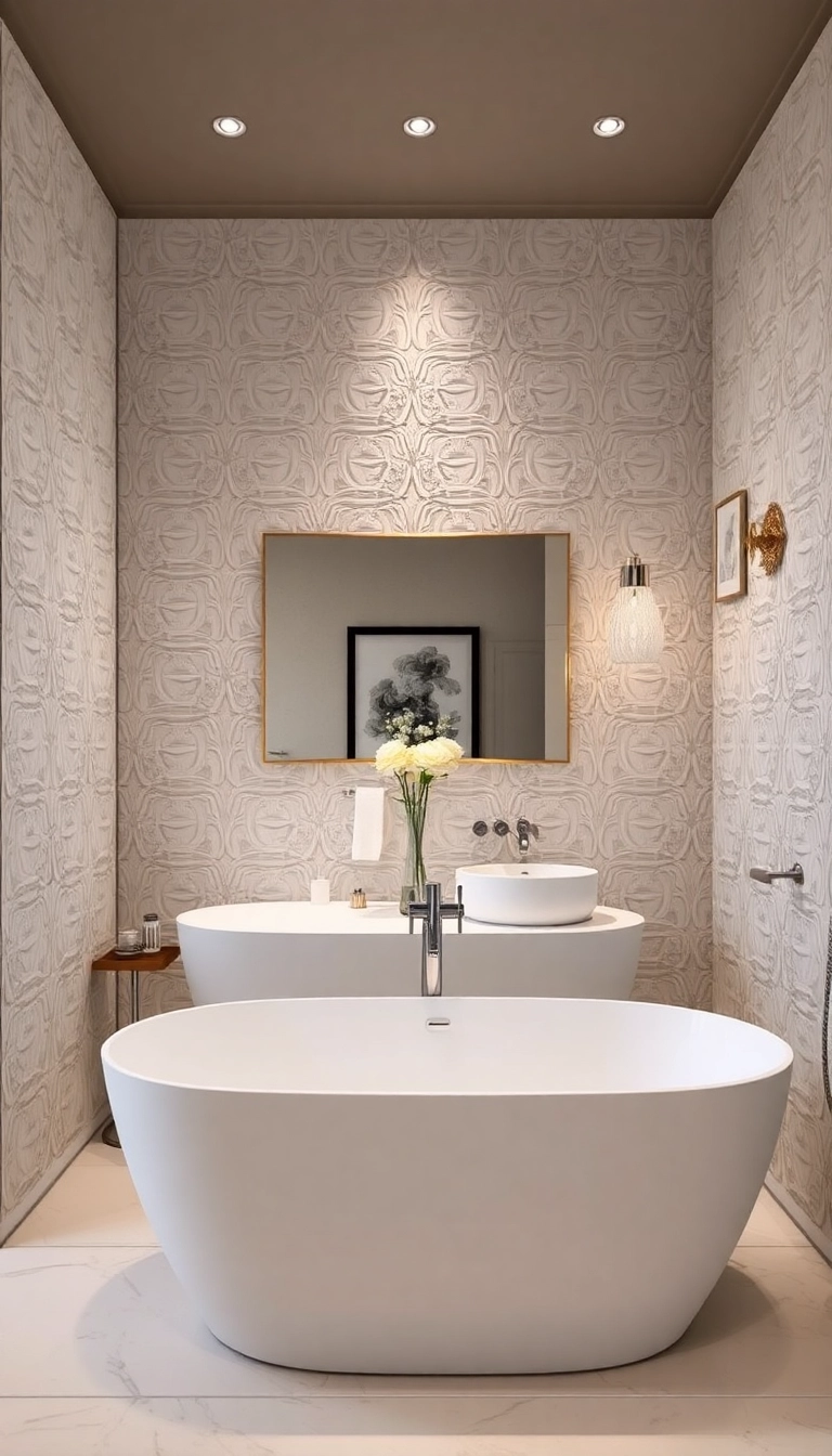 19 Luxurious Bathroom Decor Ideas That'll Make You Feel Like You're in a Spa Every Day! - 18. Textured Wall Treatments