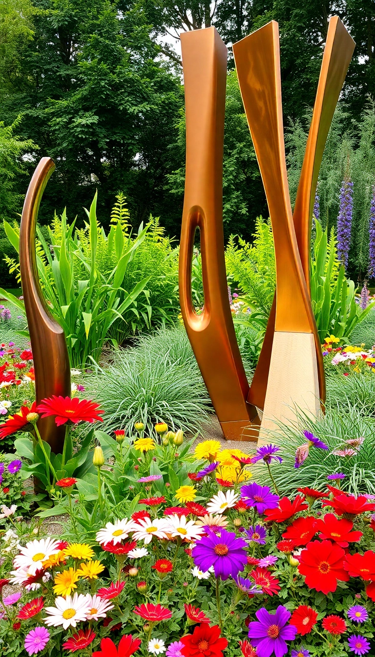 12 Stunning Modern Garden Designs That Will Transform Your Outdoor Space (You Won't Believe #5!) - 12. Artistic Sculptures