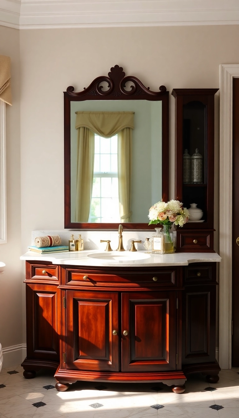 15 Stunning Traditional Bathroom Designs That'll Make You Say 'I Want This!' - 3. Elegant Vanity Units