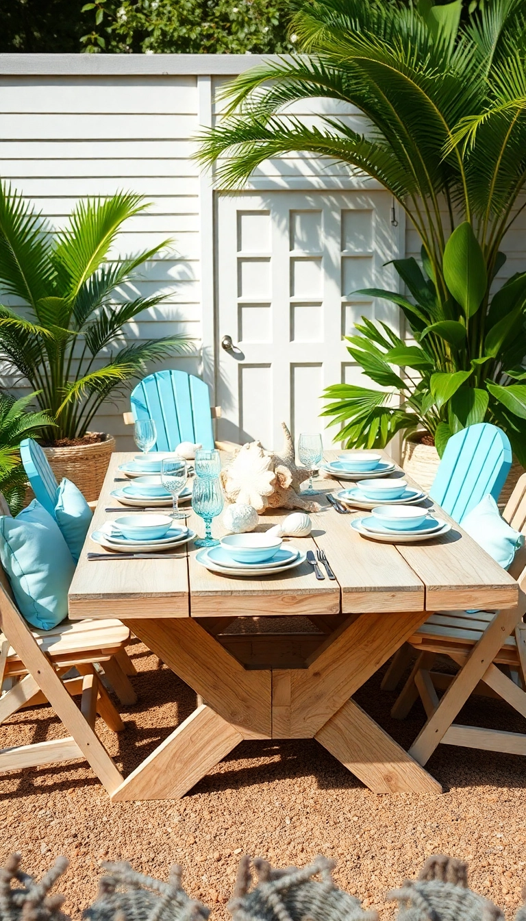 21 Decorative Garden Tables That Will Make Your Neighbors Jealous (You Won't Believe #5!) - 12. Coastal Vibes