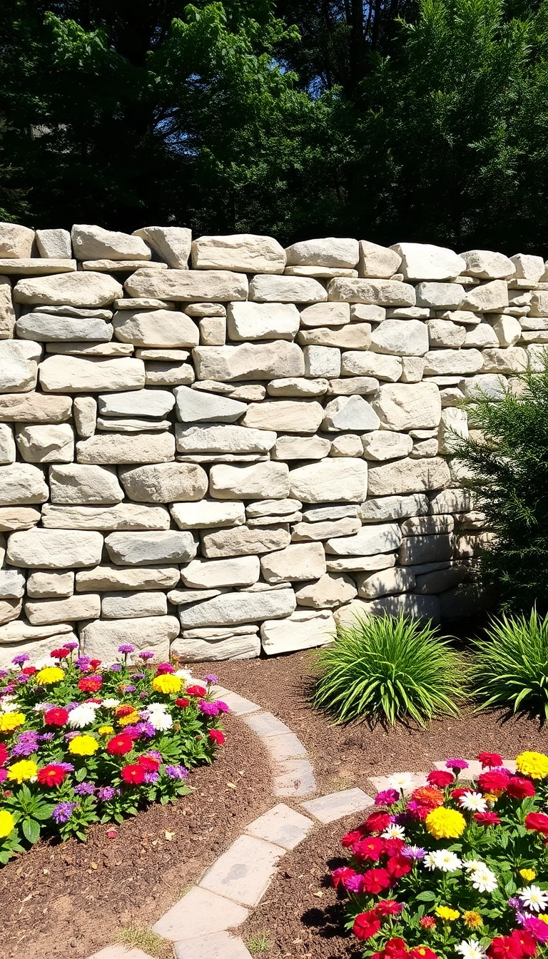 20 Stunning Garden Landscaping Ideas That'll Make Your Neighbors Green with Envy! - 12. Natural Stone Walls