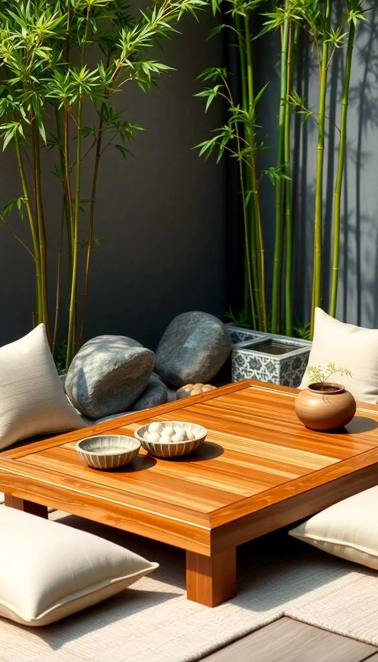 21 Decorative Garden Tables That Will Make Your Neighbors Jealous (You Won't Believe #5!) - 14. Zen Garden Retreat