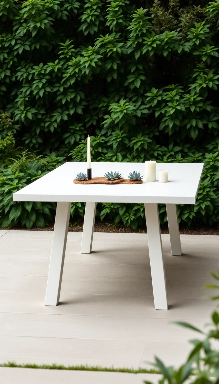 21 Decorative Garden Tables That Will Make Your Neighbors Jealous (You Won't Believe #5!) - 9. Minimalist Marvel