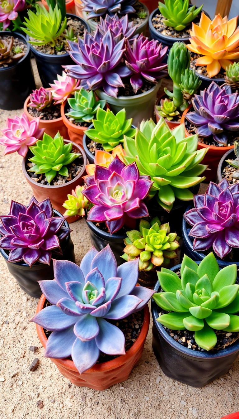 20 Stunning Garden Landscaping Ideas That'll Make Your Neighbors Green with Envy! - 10. Colorful Succulent Arrangements