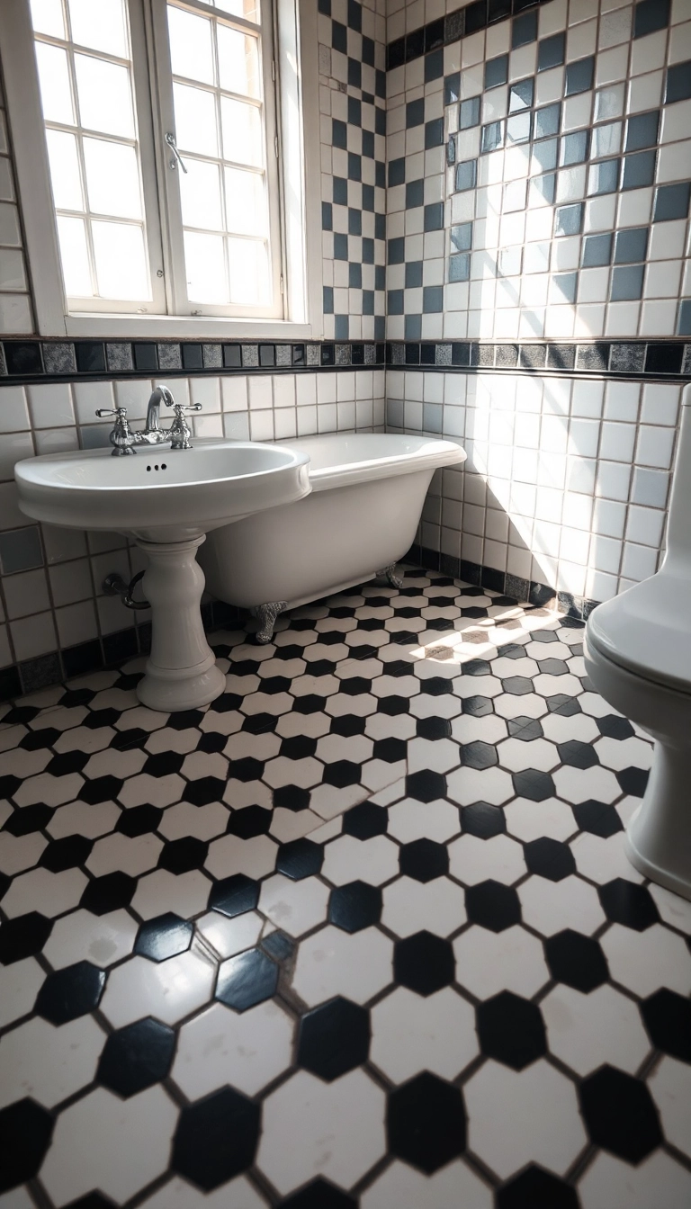 15 Stunning Traditional Bathroom Designs That'll Make You Say 'I Want This!' - 2. Vintage Tile Patterns