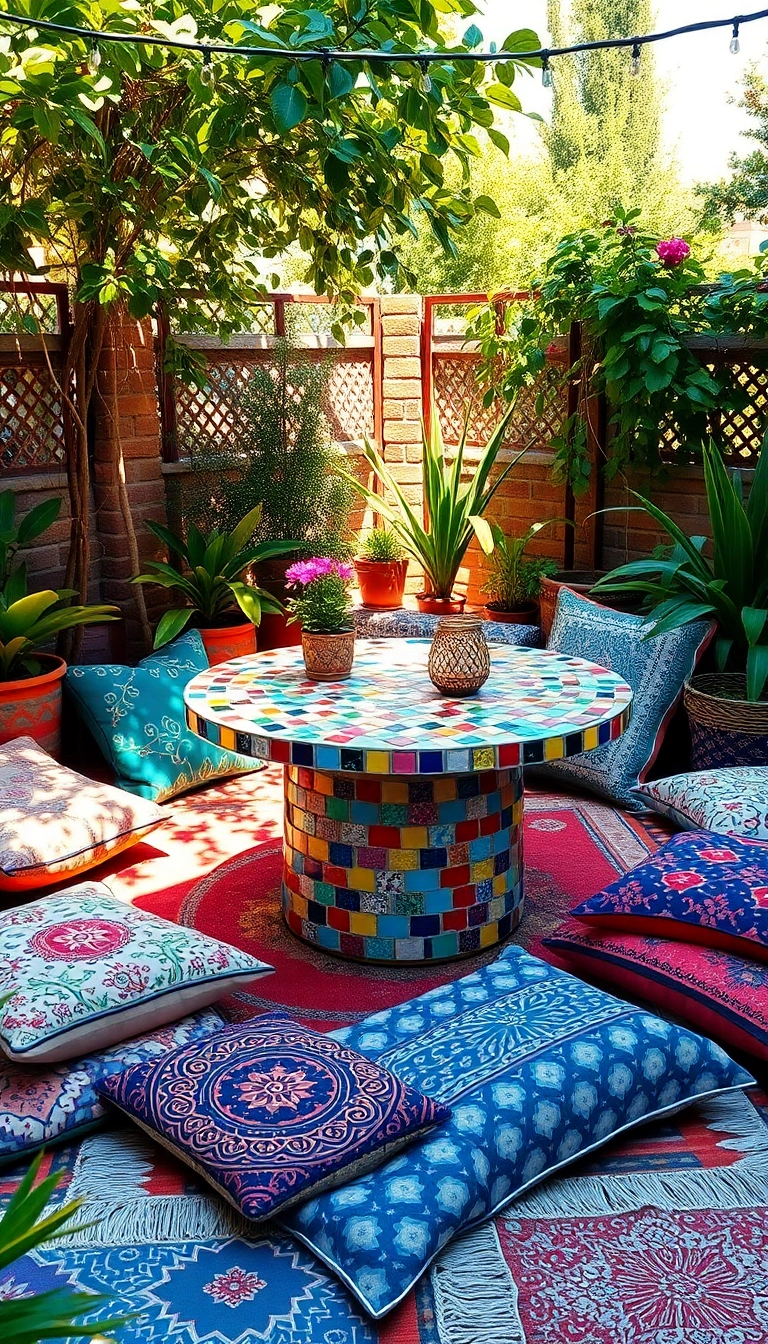 21 Decorative Garden Tables That Will Make Your Neighbors Jealous (You Won't Believe #5!) - 3. Bohemian Beauty