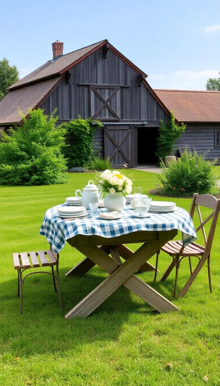 21 Decorative Garden Tables That Will Make Your Neighbors Jealous (You Won't Believe #5!) - 4. Farmhouse Fresh